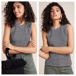 Anthropologie Maeve Barbara Jacquard Knit Top Med